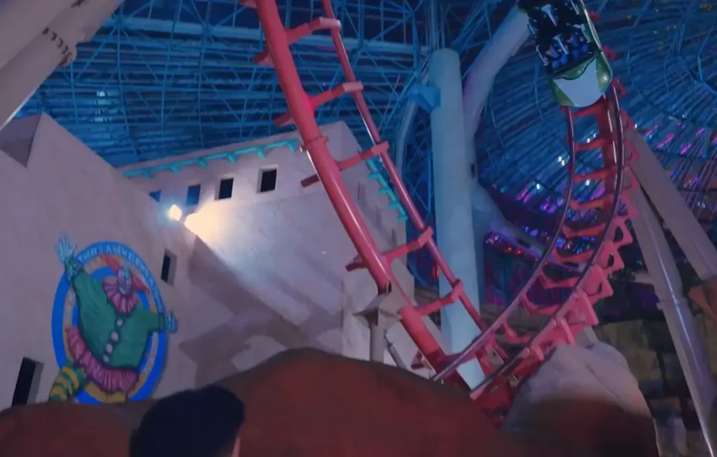 Canyon Blaster roller coaster inside the Adventuredome at Circus Circus in Las Vegas