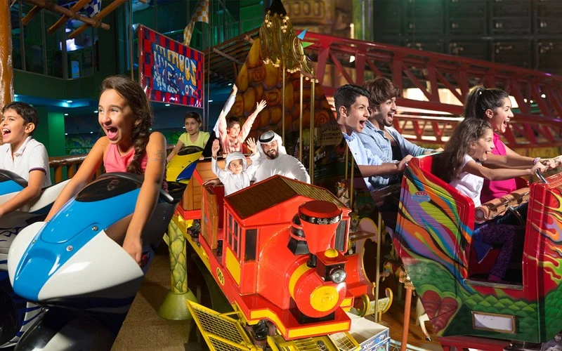 Indoor roller coaster at Adventureland in Sharjah
