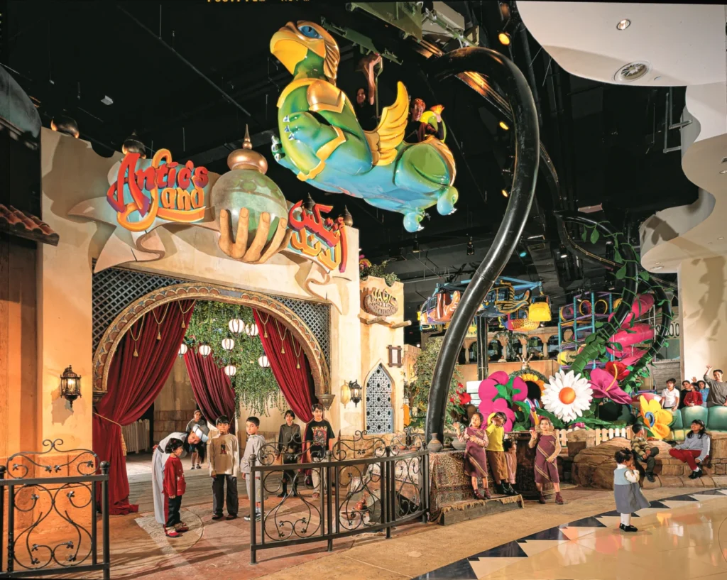 Indoor amusement rides at Antic’s Land in Sharjah