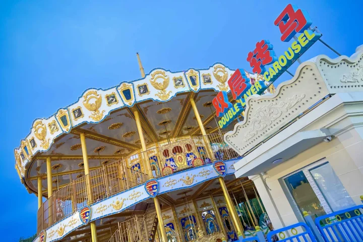 Double-decker carousel at Beijing Shijingshan Amusement Park
