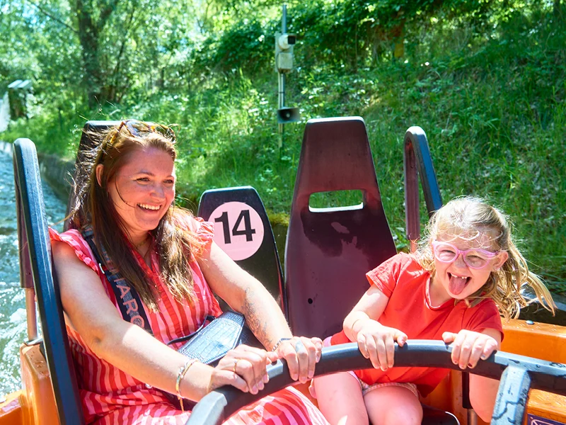 Children riding a family attraction at BonBon-Land