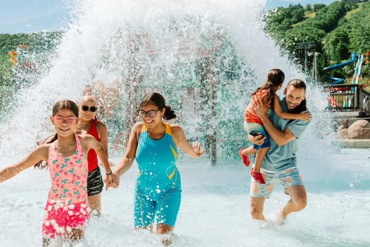 Families enjoying a splash area at Camelbeach Mountain Waterpark