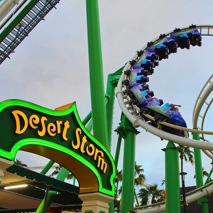 Desert Storm roller coaster at Castles N’ Coasters