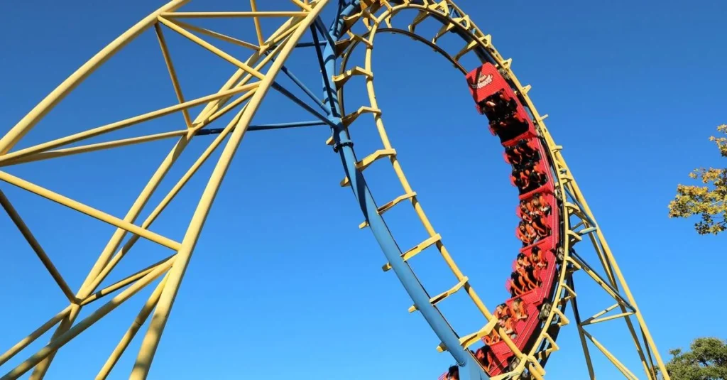 Amusement rides at Frontier City in Oklahoma City