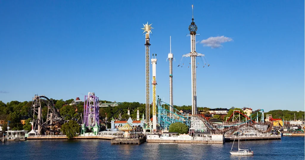 Gröna Lund beside the Stockholm waterfront