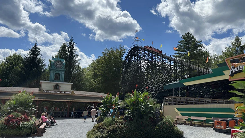 Phoenix wooden roller coaster at Knoebels