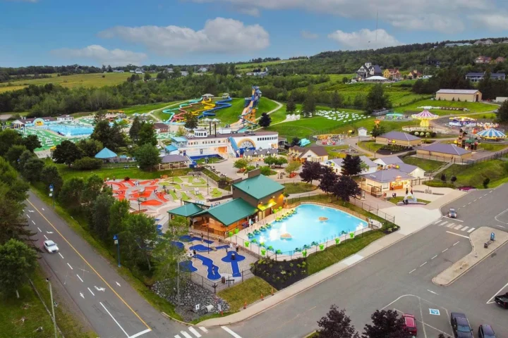 Aerial view of Magic Mountain in Moncton