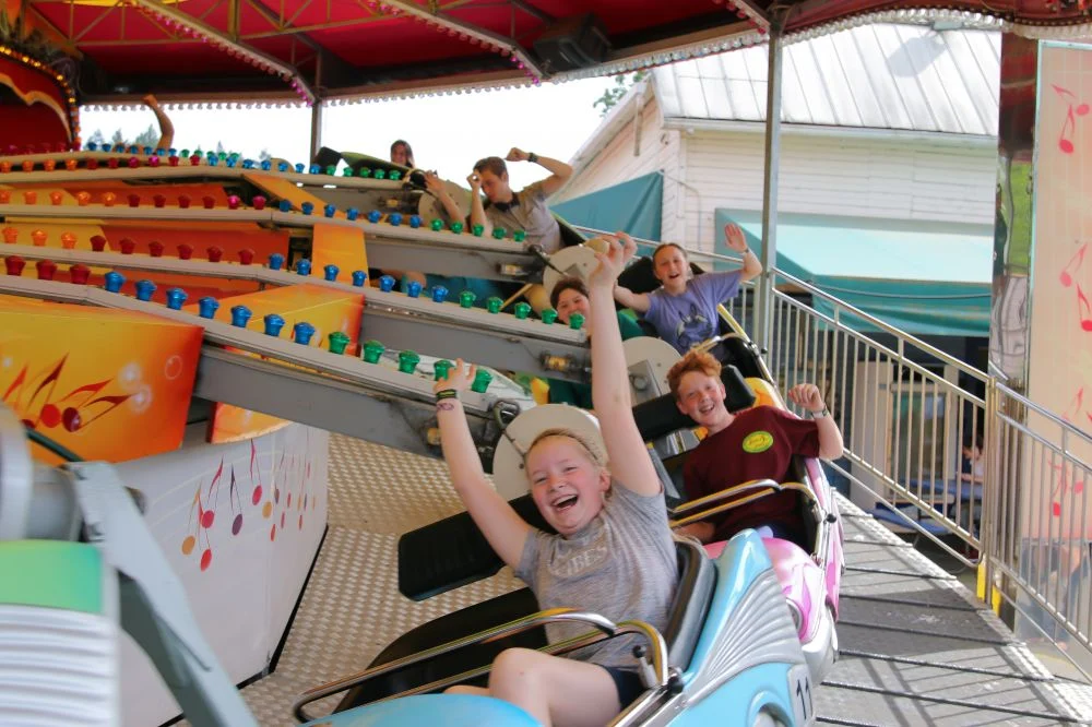 Amusement rides at Oaks Park in Portland