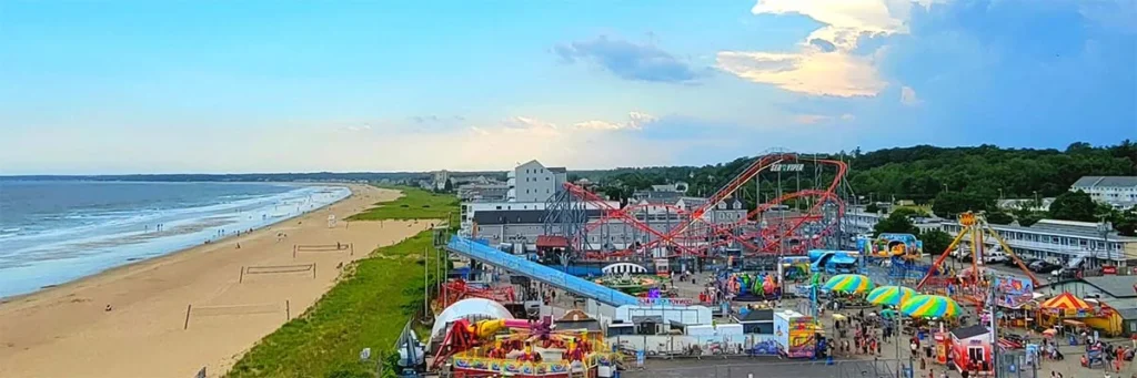 Palace Playland rides beside Old Orchard Beach