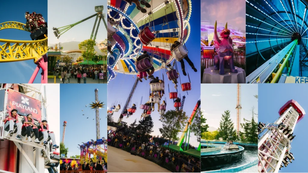 A selection of rides at Playland in Vancouver