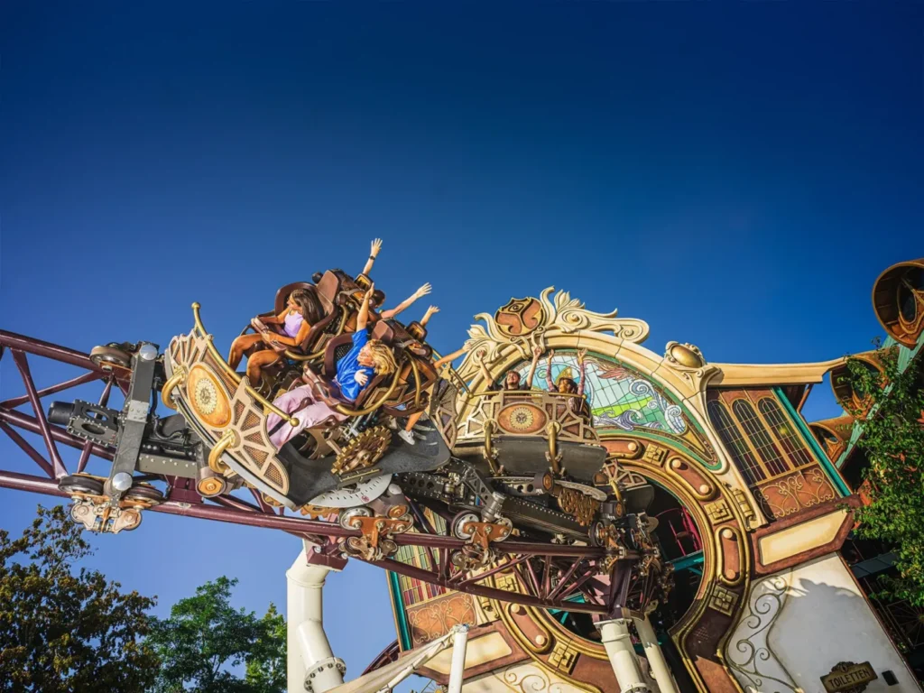 The Ride to Happiness roller coaster at Plopsaland Belgium