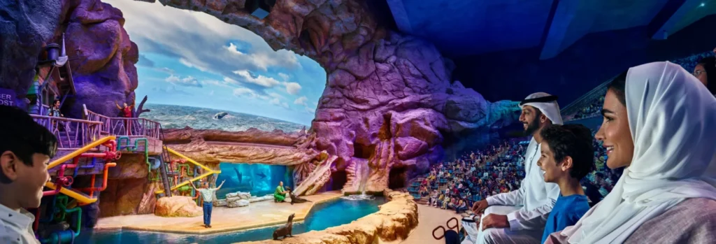 Sea lion presentation at SeaWorld Yas Island, Abu Dhabi