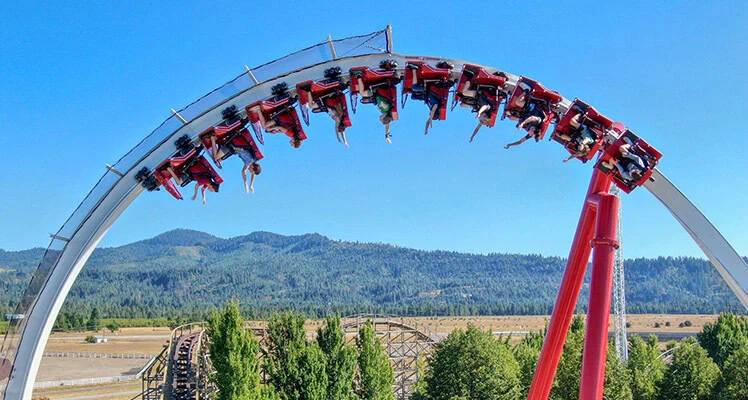 Stunt Pilot roller coaster at Silverwood Theme Park