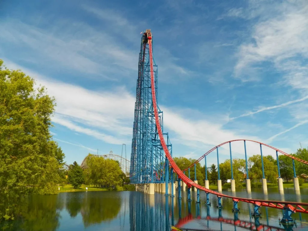 Ride of Steel roller coaster at Six Flags Darien Lake