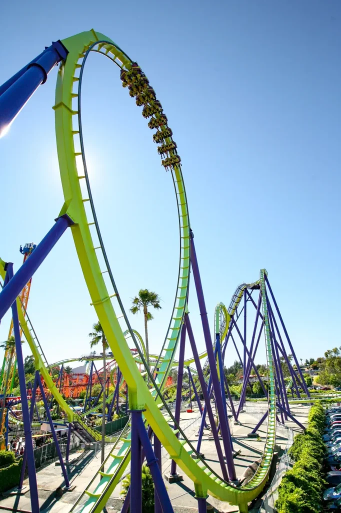 Roller coaster at Six Flags Discovery Kingdom in Vallejo