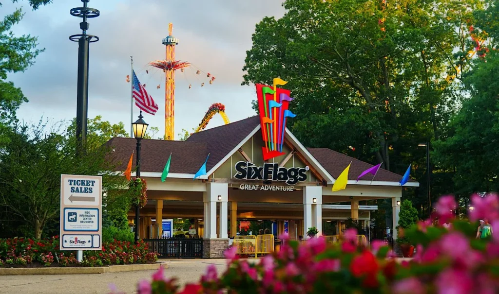 Entrance to Six Flags Great Adventure in Jackson, New Jersey