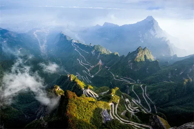 Mountain scenery at Tianmen Mountain in Zhangjiajie