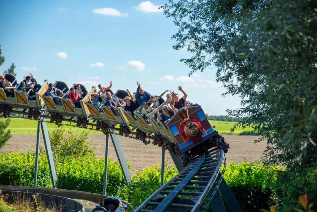 Roller coaster at Wunderland Kalkar Amusement Park