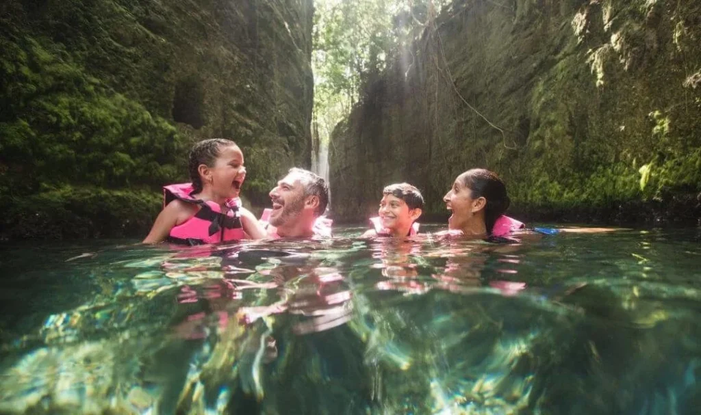River swimming at Xcaret Park near Playa del Carmen